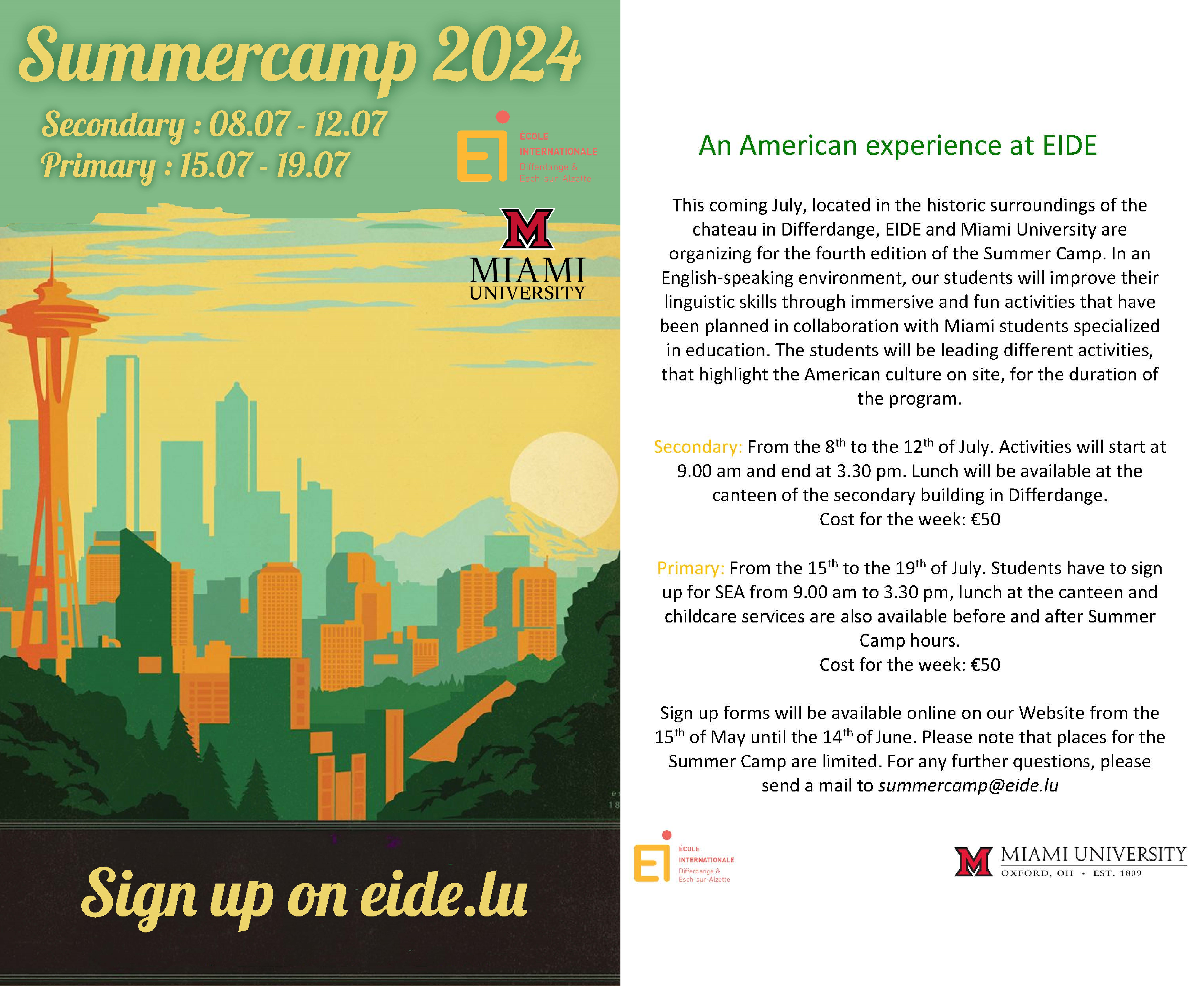 Affiche Summercamp et infos
